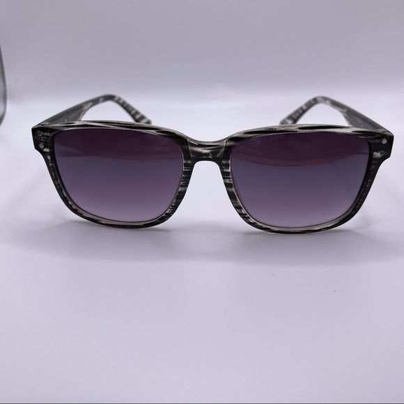 Black and Clear Stripe Sunglasses - Picture 2 of 10